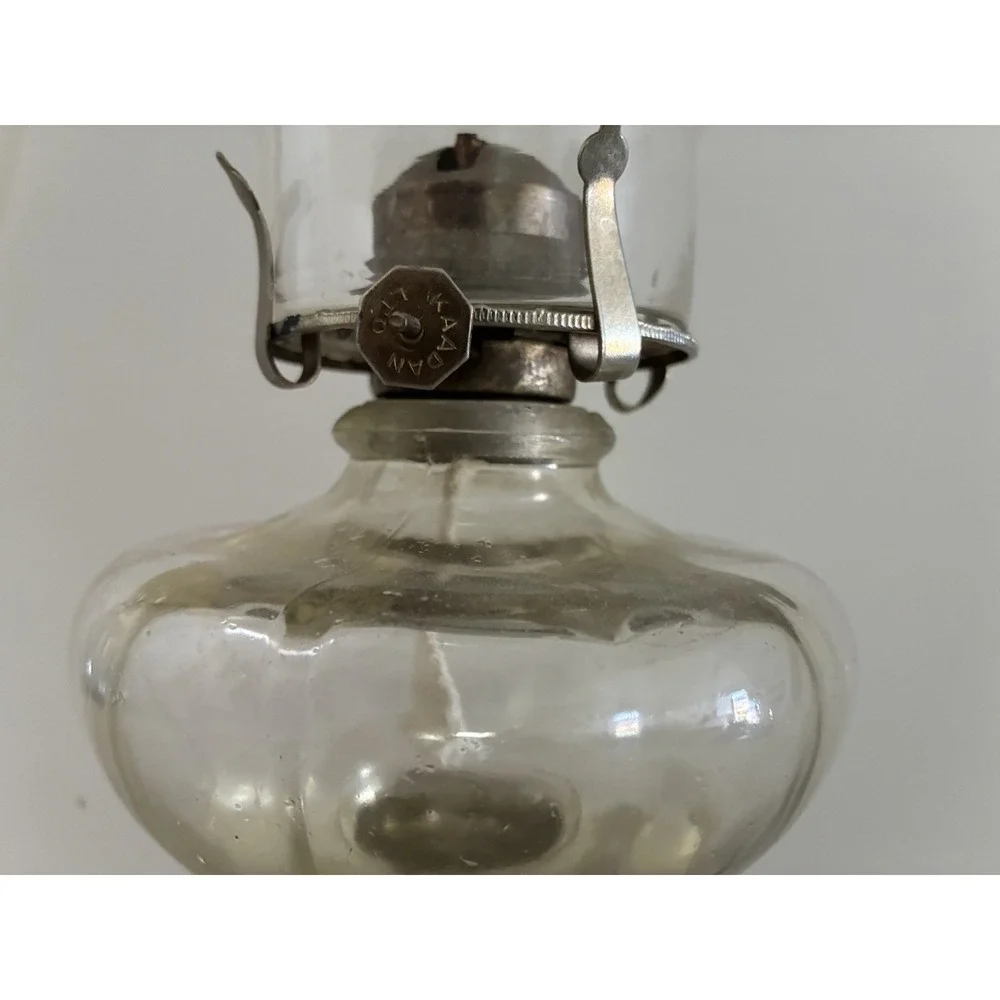 Vintage Kaadan Ltd. Glass Oil Lamp Hurricane Kerosene 18